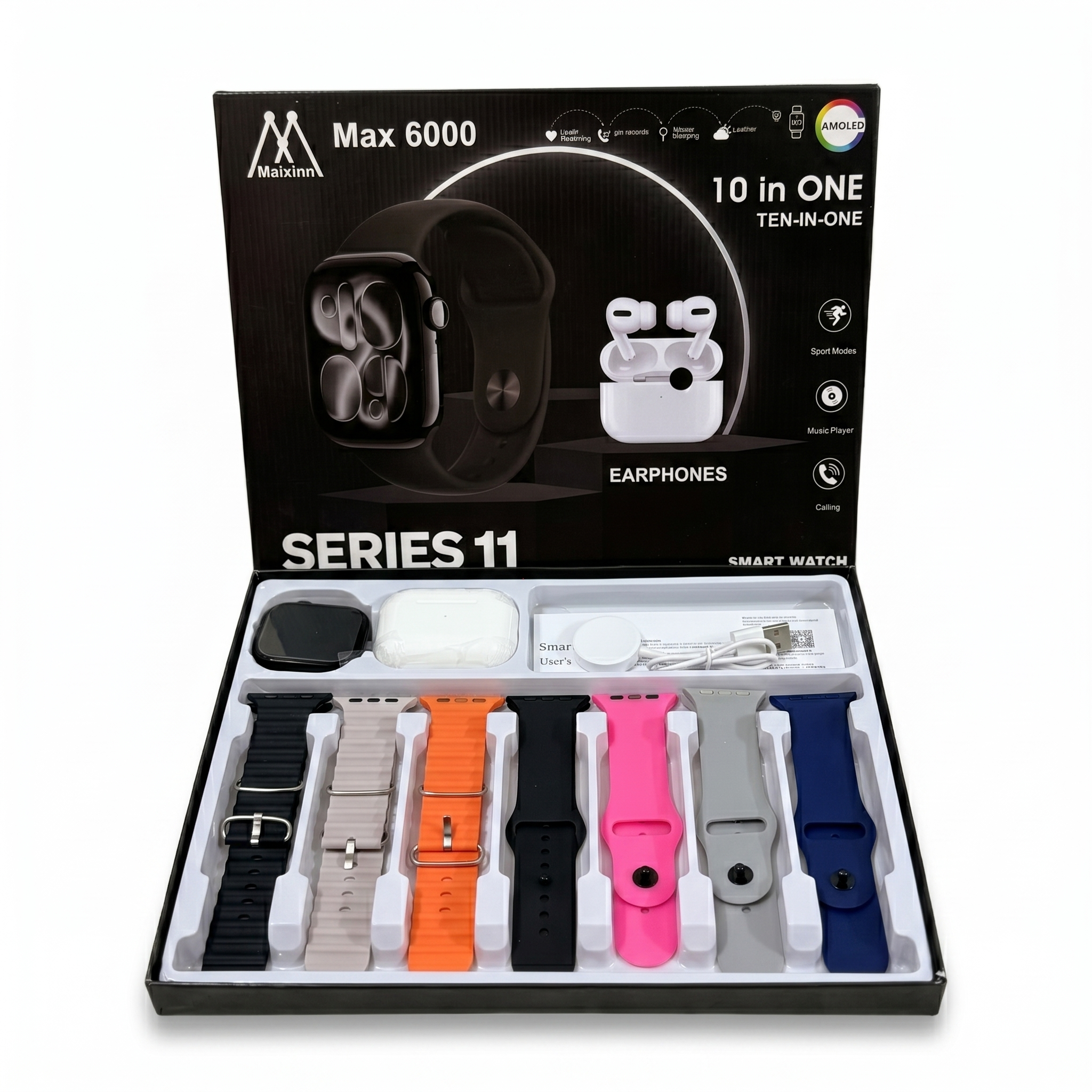 Maxinn Max 6000 Series 11 Smart Watch & Earbuds Set