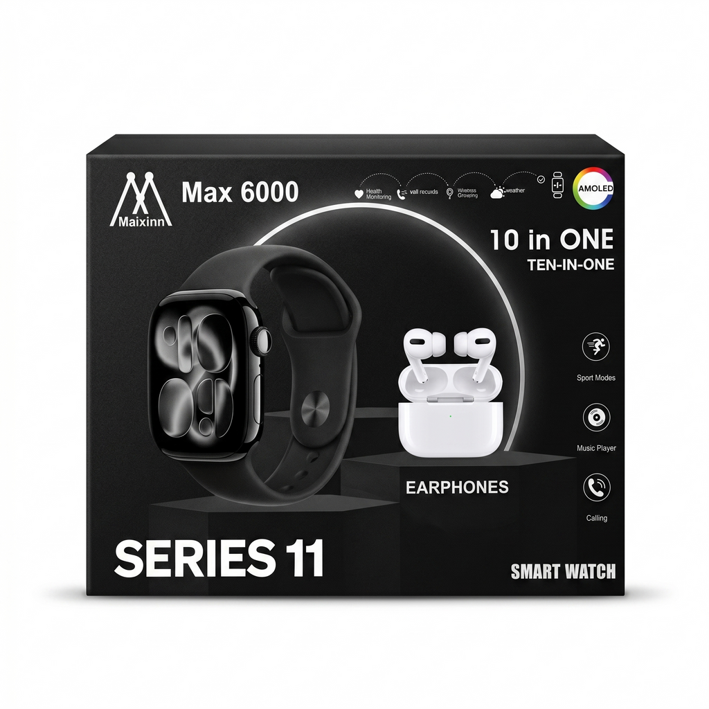 Maxinn Max 6000 Series 11 Smart Watch & Earbuds Set